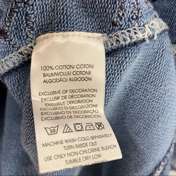 Ecote Washed Effect Embroidered 3/4 Dolman Sleeve Cotton Casual Career Top S - Picture 6 of 7